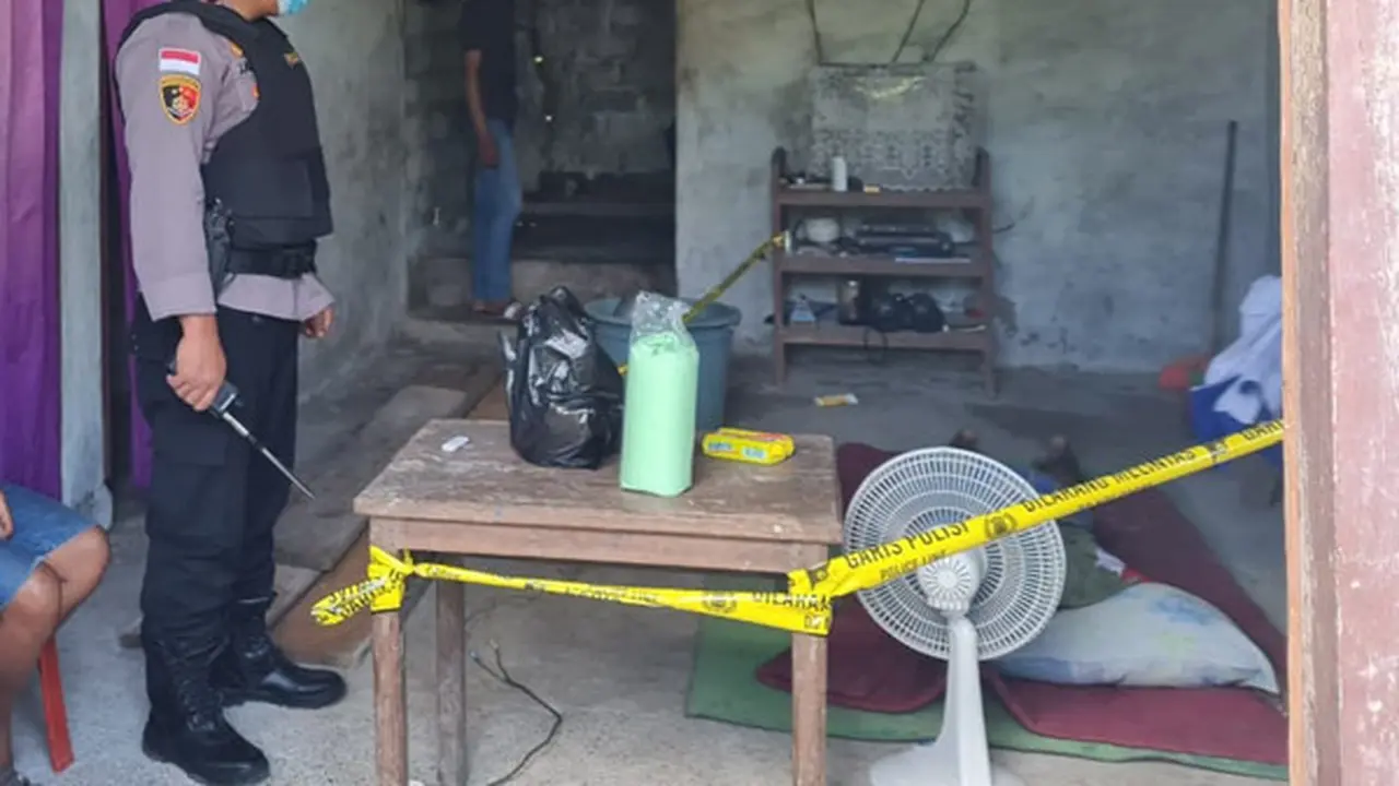 Ruang tamu rumah korban di Desa Niampak, Kecamatan Beo Selatan, Kabupaten Kepulauan Talaud, Sulut
