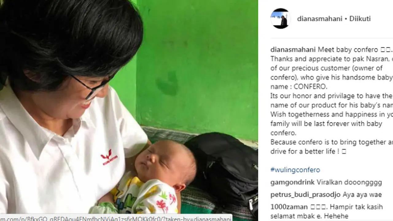 Bayi Confero (Foto: Instagram Dian Asmahani)