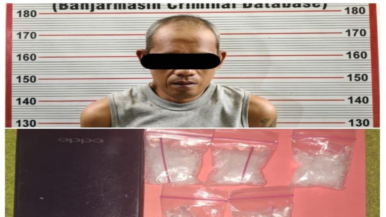 Polsek Banjarmasin Selatan Berhasil Lakukan Penangkapan Pengedar Sabu, Puluhan Gram Disita