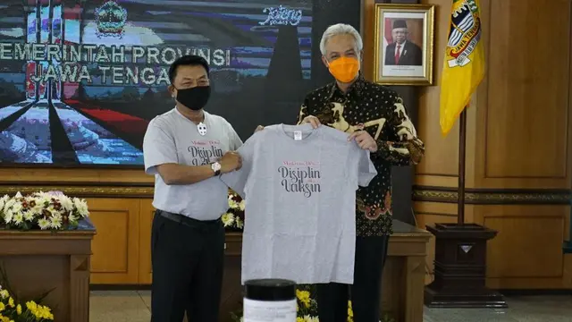 Kepala Staf Kepresidenan Jenderal (Purn) Moeldoko bertemu Gubernur Jawa Tengah Ganjar Pranowo kampayekan protokol kesehatan 3 M melalui pendekatan budaya