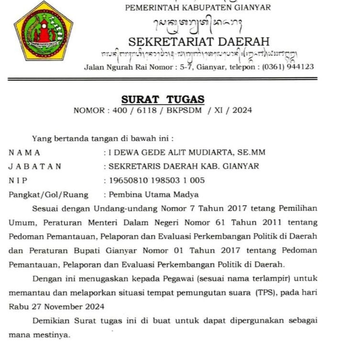 SE Sekda Gianyar