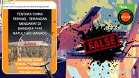 Cek Fakta: Tidak Benar Ini Foto Tentara China Mendarat di Bandara Sam Ratulangi Manado
