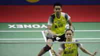 Pasangan ganda campuran Indonesia, Tontowi Ahmad / Winny Oktavina Kandow, kalah dari ganda Malaysia pada Indonesia Open. (Bola.com/Vitalis Yogi Trisna)