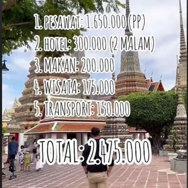 Liburan 3 Hari 2 Malam ke Thailand, Traveler Indonesia Ungkap Hanya Habiskan Rp2,5 Juta