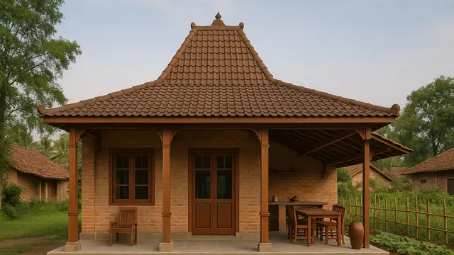 Rumah 6x9 di Desa dengan Atap Joglo (Foto: ChatGPT)
