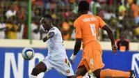 Gelandang Guinea, Naby Keita masuk dalam jajaran top scorer zona Afrika. Keita mengoleksi empat gol sepanjang laga kualifikasi Piala Dunia 2018 zona Afrika. (AFP/Issouf Sanogo)
