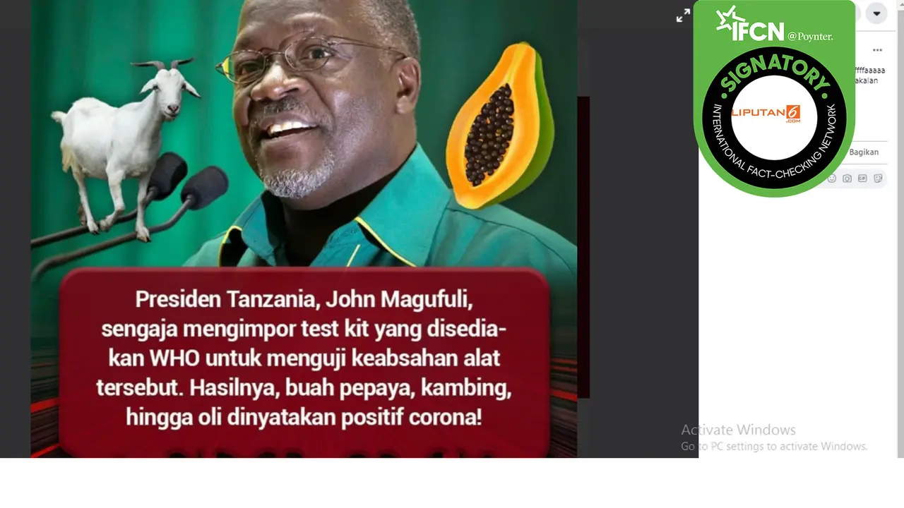Hoaks buah pepaya dan kambing positif covid-19