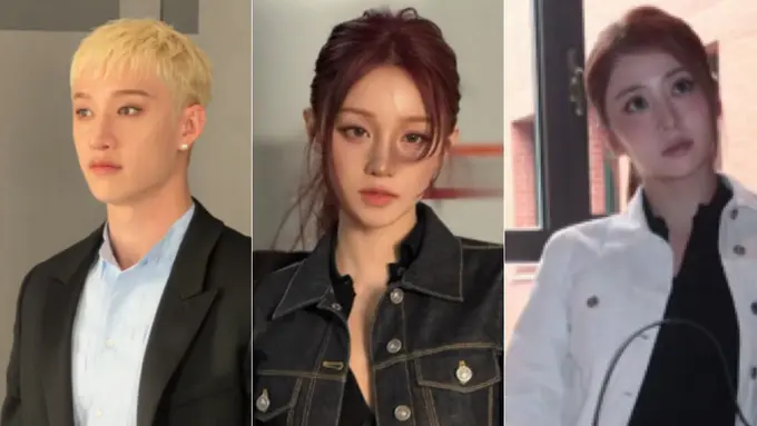 Bang Chan Stray Kids, Yuqi  i-dle, LE SSERAFIM Huh Yun-jin hadir di Fendi Milan Fashion Week. [@eyesmag/@yuqisong.923/@jenaissante]