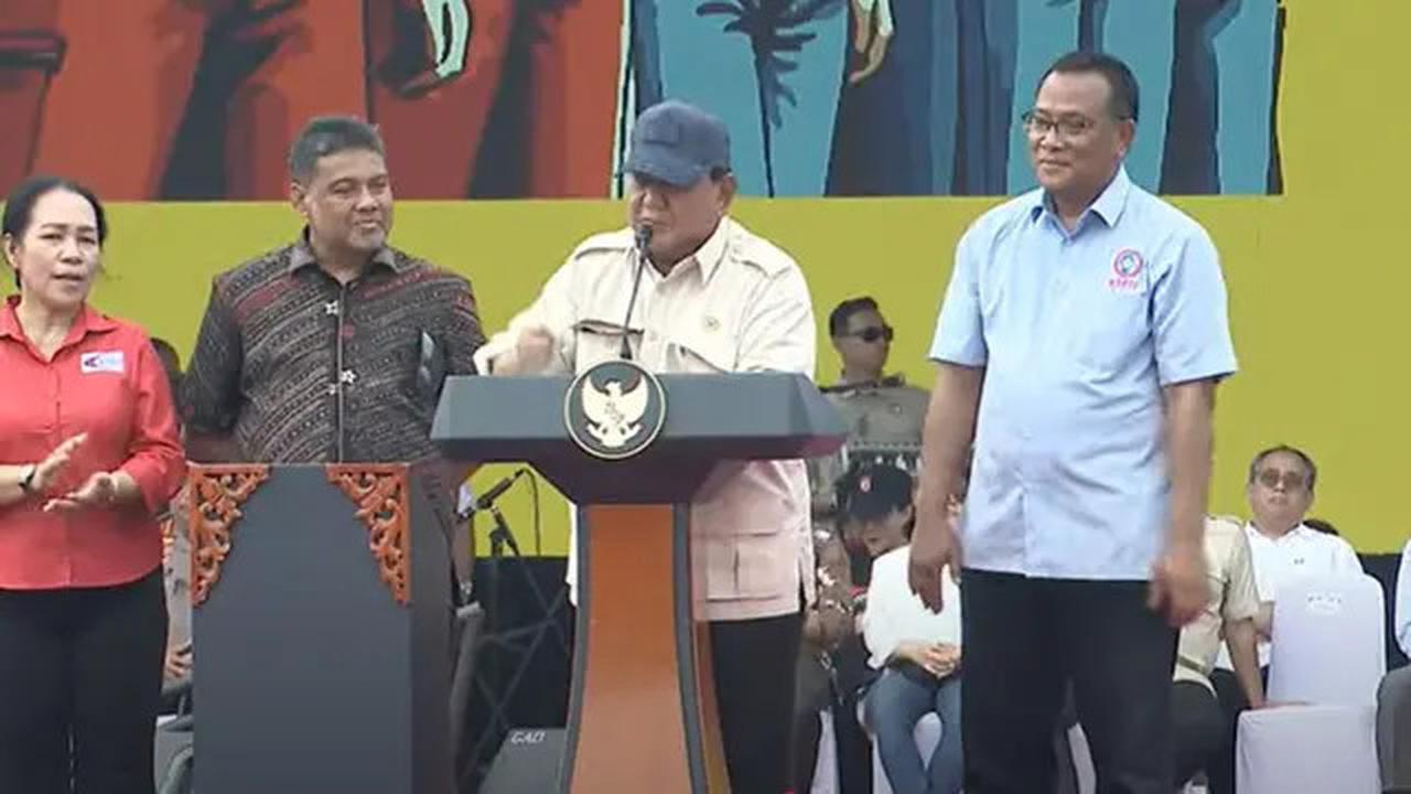 Sederet Janji Prabowo buat Ratusan Ribu Buruh saat May Day di Monas