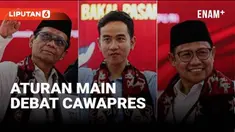 Debat Pilpres RI digelar Jumat (22/12) malam, menghadirkan cawapres Muhaimin Iskandar, Gibran Rakabuming Raka, dan Mahfud MD. Apa saja aturan mainnya?