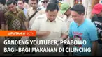 Calon Presiden Prabowo Subianto gandeng Youtuber Bobon Santoso untuk memasak gulai ayam dalam porsi besar di Cilincing, Jakarta Utara. Prabowo juga membagikan sembako, kaus, hingga susu.