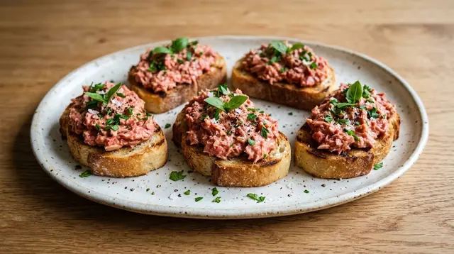 Cara membuat Bruschetta Tuna Pedas