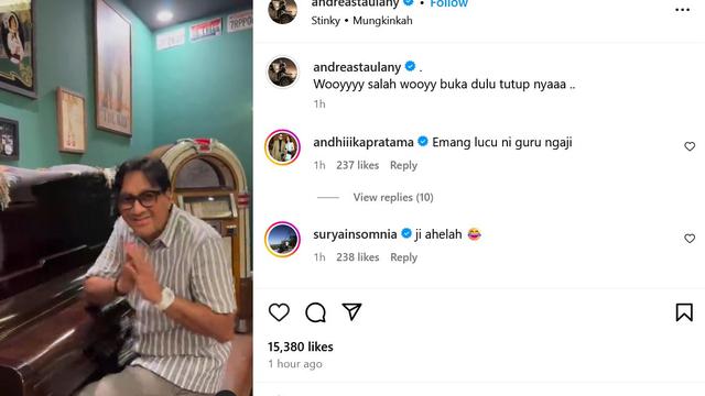 Unggahan Andre Taulany. (Instagram/ andreastaulany)