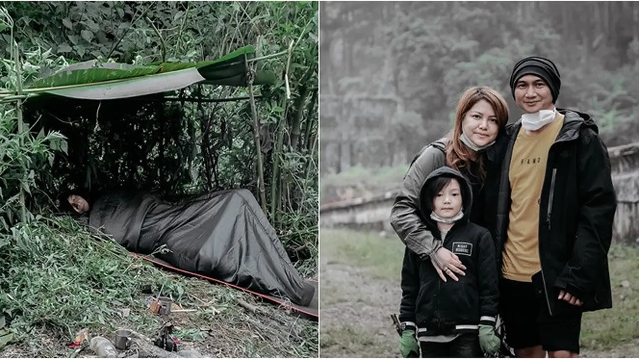 7 Momen Liburan Anji dan Keluarga di Gunung Puntang, Tidur di Antara Semak-Semak