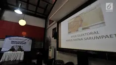 Suasana rilis survei Elektoral dan Efek Kasus Ratna Sarumpaet di Jakarta, Selasa (23/10). Dalam hasil survei LSI efek kasus hoaks Ratna Sarumpaet membuat kalangan terpelajar dan segmen menengah lebih memilih  Jokowi-Ma'ruf. (Merdeka.com/ Iqbal S. Nugroho)