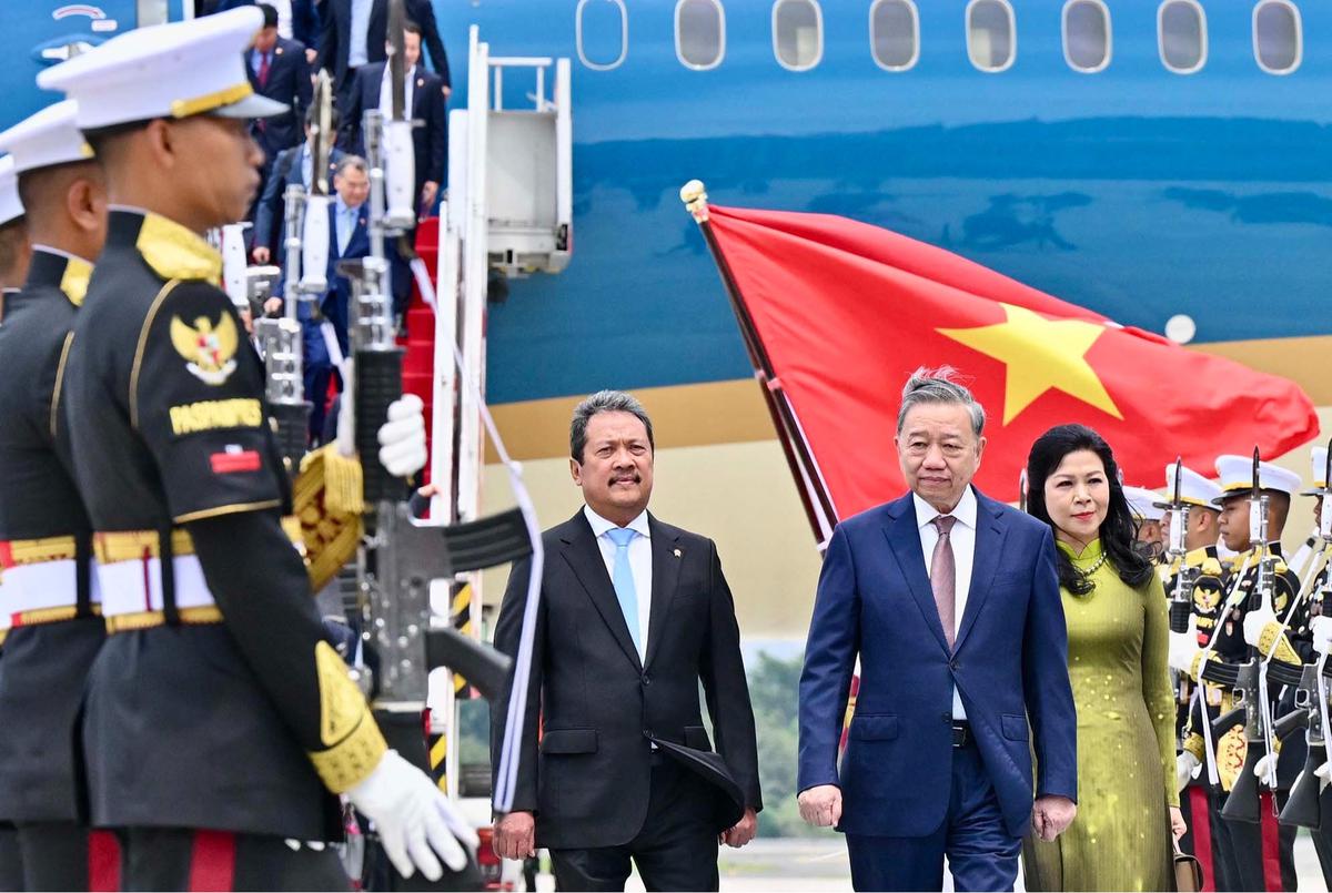 FOTO: Kunjungan Kenegaraan Sekjen Partai Komunis Vietnam To Lam, Disambut Menteri Trenggono