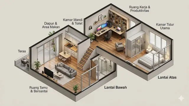 Desain Rumah Anak Muda yang Hobi Kerja