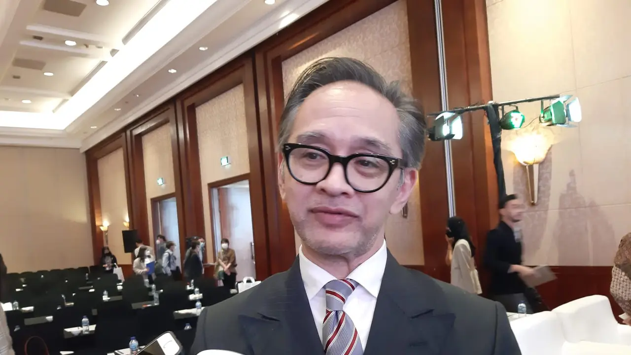 Mantan Menlu RI Marty Natalegawa di Simposium Perayaan 50 Tahun Hubungan Diplomatik ASEAN-Jepang.