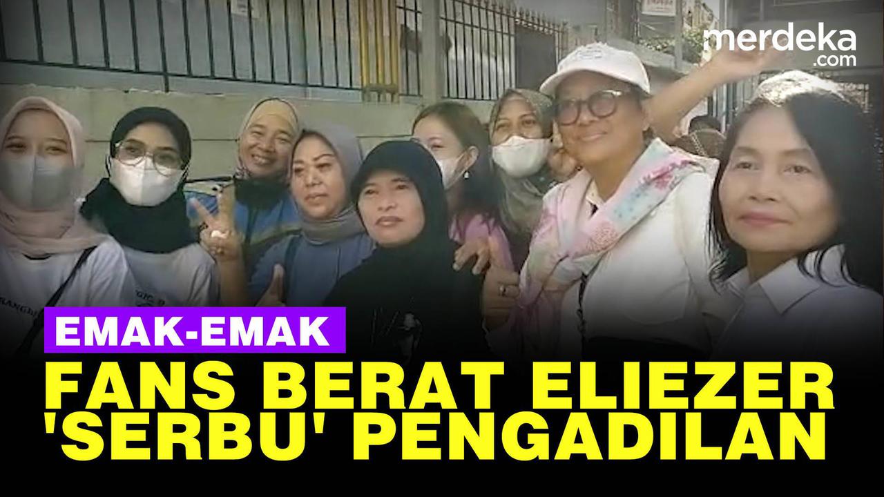 VIDEO: Emak-Emak Fans Berat Eliezer Tumplek di Pengadilan, Senggol Hakim Wahyu