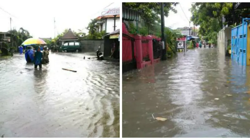 Denpasar Bali Kebanjiran, Warga Monang Maning Mengungsi