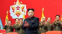 Pemimpin Korea Utara Kim Jong Un menghadiri pertemuan dengan anggota milter di Pyongyang (AFP)