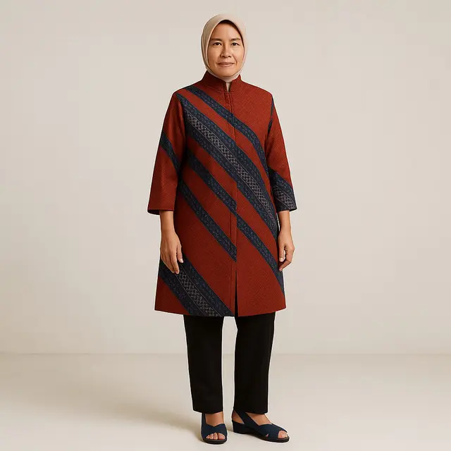 Model Outer Batik Apa yang Cocok untuk Ibu-ibu 50 Tahunan/Ilustrasi gambar AI
