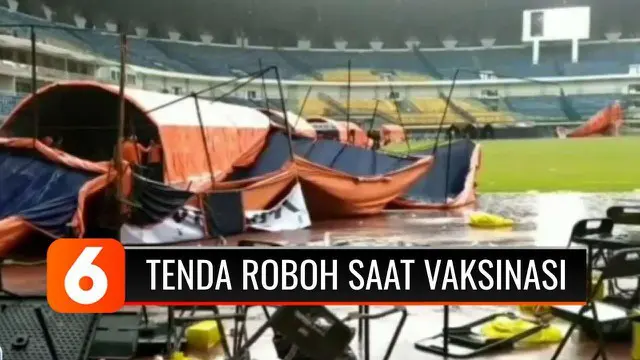 Gubernur Jawa Barat, Ridwan Kamil, meminta maaf atas terjadinya kerumunan saat menggelar vaksinasi Covid-19 di Stadion Gelora Bandung Lautan Api. Kerumunan berawal dari 11 tenda yang disediakan roboh akibat hujan deras.