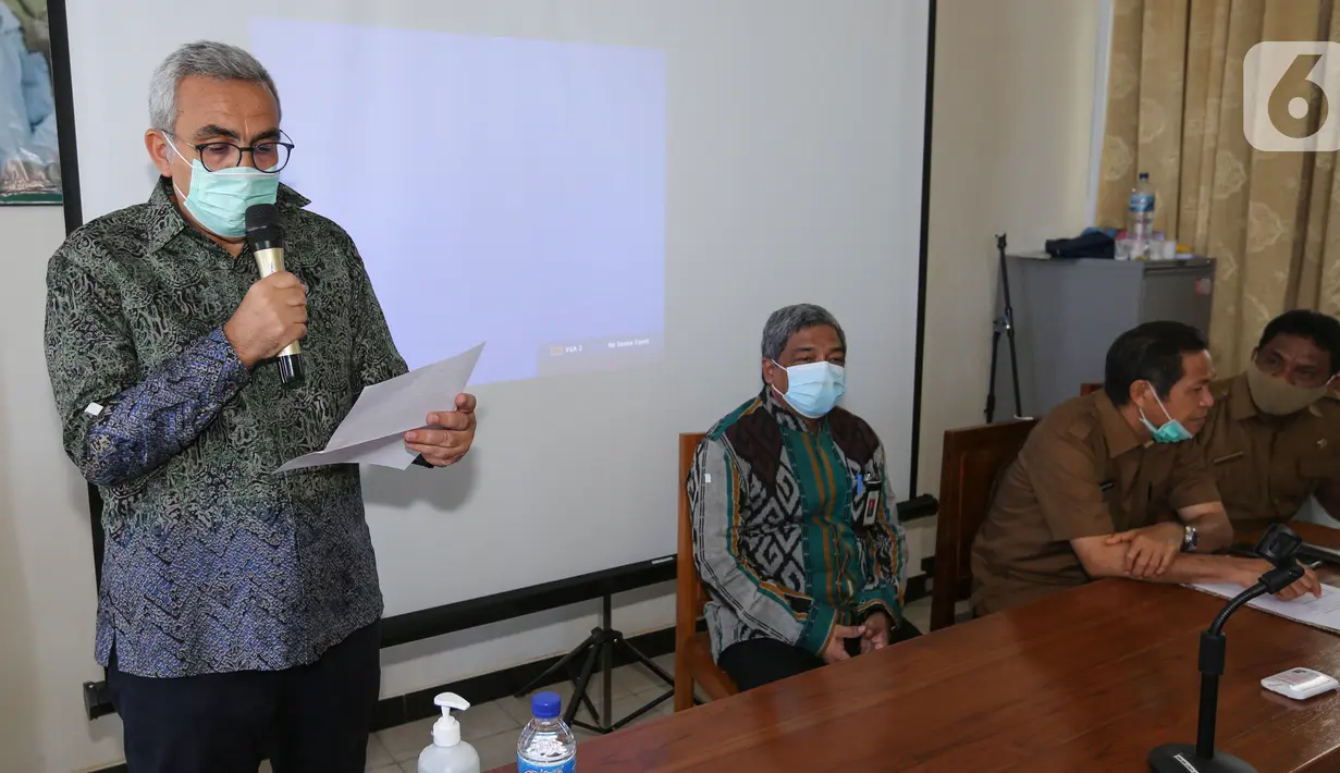 Presiden Direktur Roche Indonesia dr. Ait-Allah Mejri memberikan sambutan pada peresmian Stunting CoE di Puskesmas Labuan Bajo, NTT, Senin (23/11/2020). Stunting CoE akan menjangkau 21 puskesmas, 700 tenaga kesehatan,1825 kader posyandu dan 100.000 ibu dan anak di wilayah tersebut. (Liputan6.com/HO)