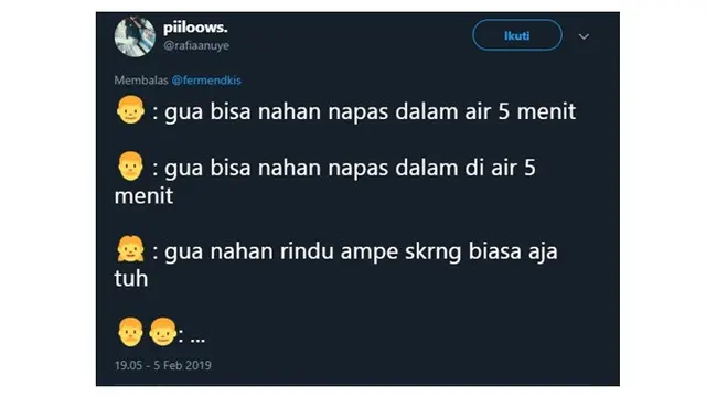 Curhatan Netizen Tentang 'Nahan Napas Dalam Air'