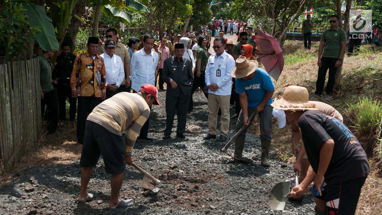 Jokowi Tinjau Program Padat Karya Tunai di Desa Pematang Panjang