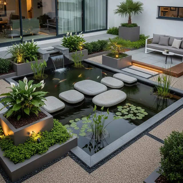 Inspirasi Taman Mini dan Kolam Ikan untuk Menciptakan Suasana Healing di Rumah (AI Generated)