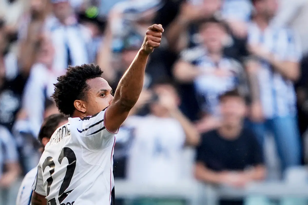 Weston McKennie merayakan golnya di laga Juventus vs Genoa di pekan ke-31 Liga Italia 2025/2026 di Allianz Stadium, Senin (06/04/2026) malam WIB.
