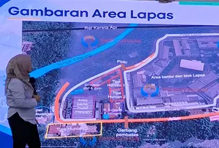 Ombudsman Menjelaskan Gambaran Area Lapas Cibinong (Winda Nelfira/Liputan6.com)