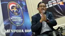 Joko Driyono, menerangkan bahwa event ini menggunakan format pertandingan setengah kompetisi dan diselenggarakan di dua kota yakni Bandung dan Malang  (Liputan6.com/ Helmi Fithriansyah)