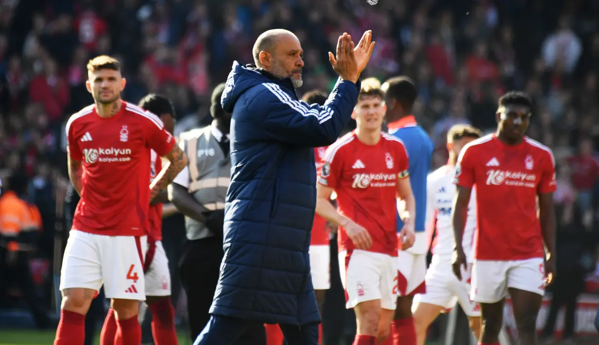 Berkat hasil ini, Forest berada posisi ketiga klasemen Premier League dengan 51 poin. Sementara itu, Man City menghuni peringkat keempat dengan 47 poin. (AP Photo/Rui Vieira)