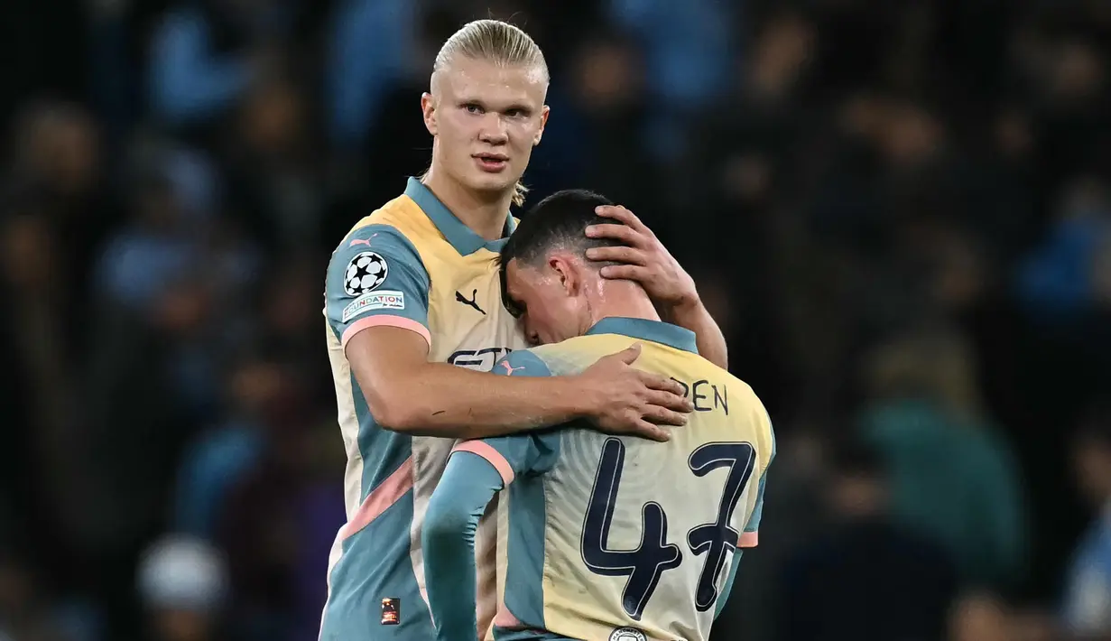 Tidak ada gol yang tercipta pada pertandingan Manchester City melawan Inter Milan. (Paul ELLIS/AFP)