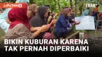 Jalan Tak Kunjung Diperbaiki, Emak-emak Bangun Kuburan