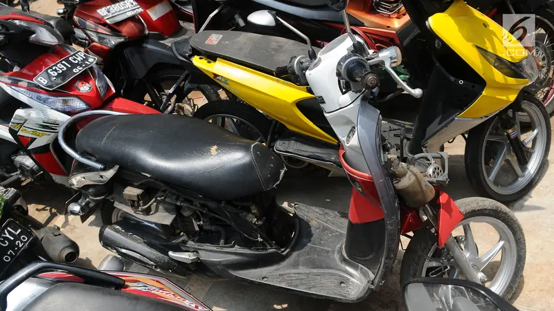 Motor yang Dirusak Pengendara karena Ditilang Polisi