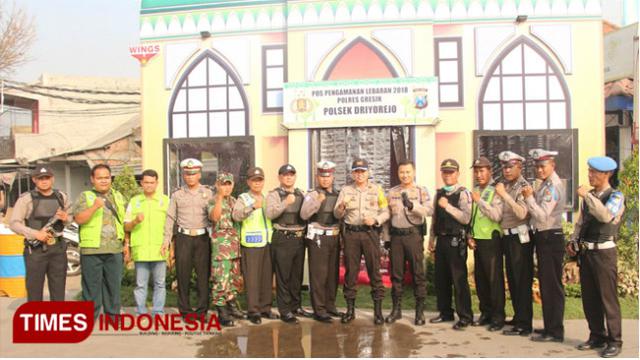 Pos Pengamanan Mudik di Gresik Dibangun Seperti Masjid Polda Jatim
