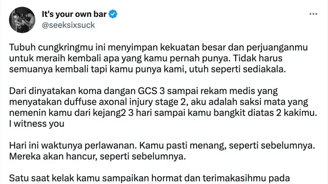 Cuitan Jonathan Latumahina ayah David Ozora. (Foto: Dok. Twitter @seeksixsuck)