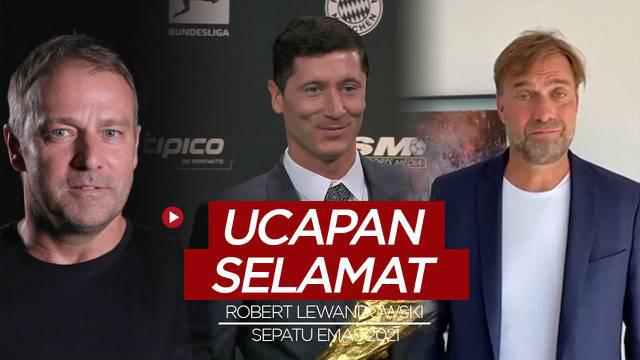 Berita Video, Komentar Hansi Flick dan Jurgen Klopp usai Robert Lewandowski Raih Sepatu Emas 2021