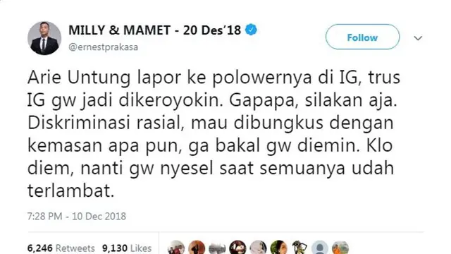 Ernest Prakasa (Foto: Twitter)