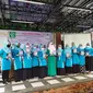 Para pengurus Fatayat NU Garut, saat launching buletin organisasi Pena Fatayat dan talkshow media 'Hoaks, Perempuan dan Media Power' pentingnya berliterasi. (Liputan6.com/Jayadi Supriadin)