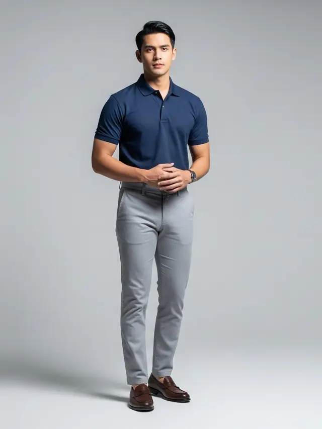 Polo Shirt Premium dengan Celana Bahan