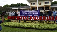 Alumni Unpad Peduli Pancasila menyatakan dukungan terhadap Rektor Unpad yang mengganti pejabat kampus yang terlibat dengan organisasi terlarang, Senin (4/1/2021). (Ist)