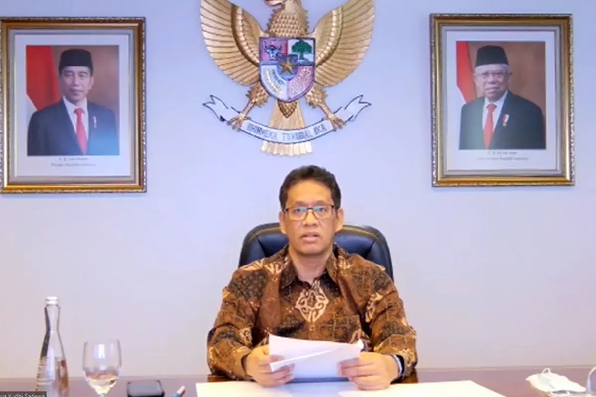 Ketua Dewan Komisioner Lembaga Penjamin Simpanan (LPS) Purbaya Yudhi Sadewa, dalam Konferensi Pers Virtual Penetapan Tingkat Bunga Penjaminan LPS, Rabu (29/9/2021).
