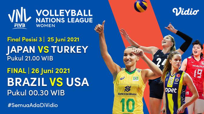 Jadwal Dan Link Live Streaming Grand Final Women Vnl 2021 Di Vidio Malam Ini Bola Liputan6 