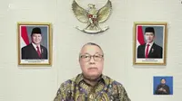 Gubernur BI Perry Warjiyo dalam konferensi pers, Rabu (16/7/2025). (Foto: tangkapan layar/Arief RH)