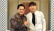 Erick Thohir dan Shin Tae-yong. (c) Instagram @erickthohir