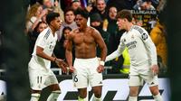 Selebrasi Endrick dalam laga Copa del Rey antara Real Madrid vs Celta Vigo, Jumat (17/1/2025). (c) AP Photo/Pablo Garcia